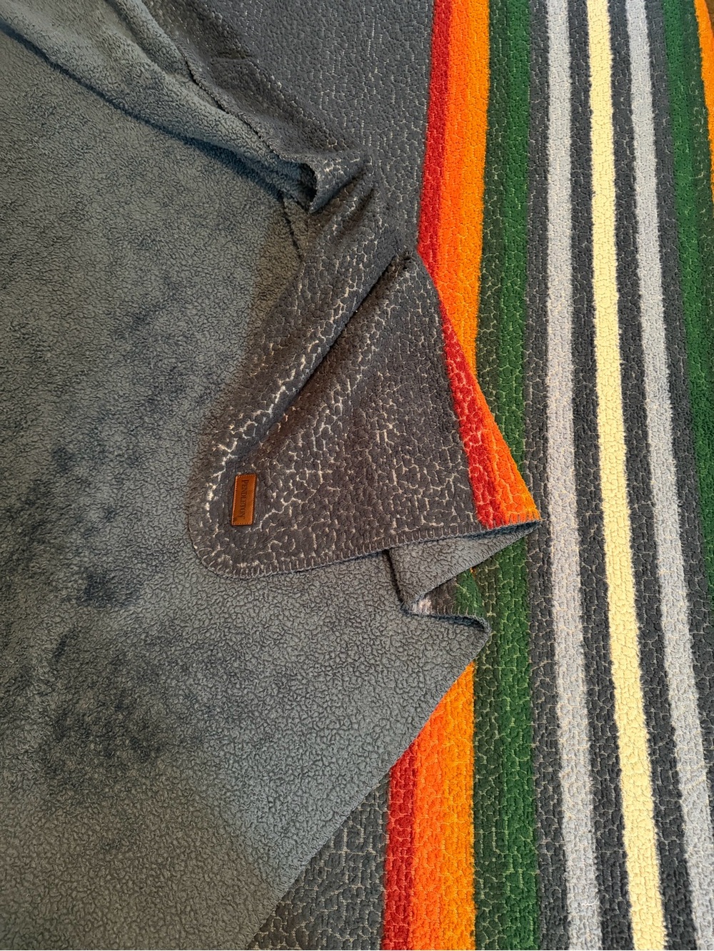 Pendleton Fleece Throw Blanket Blue Striped 94x62